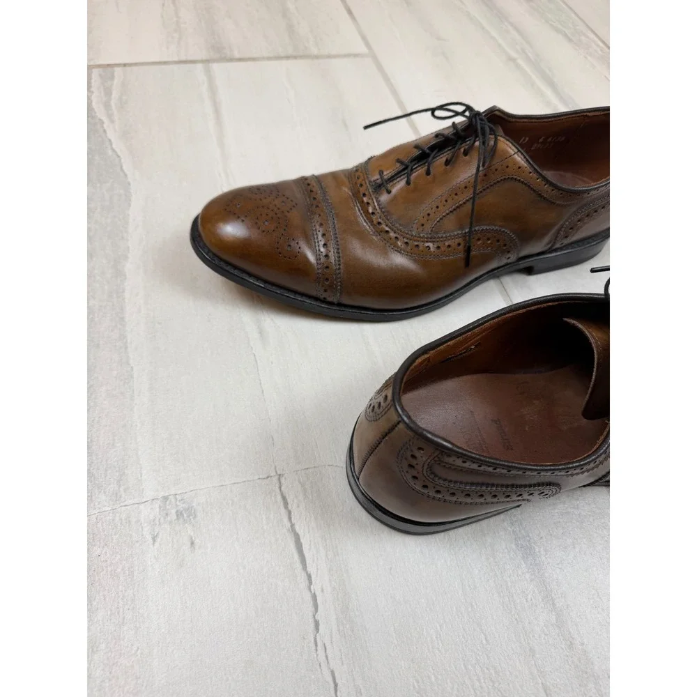 Allen Edmonds Strand Brown Burnished Leather Brogue Oxford Shoes 6135 Mens 13 E